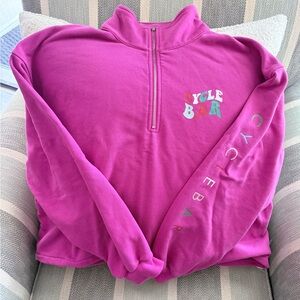 CycleBar Hot Pink Zip-Up Top